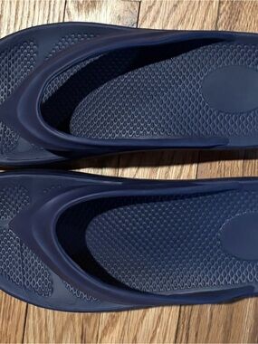 Navy Blue Platform Flip Flop Sandals